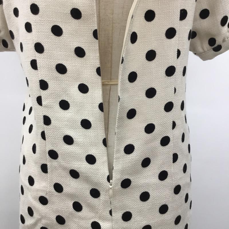 イング INGNI ワンピース ミニスカート ドット 半袖 ビジュー付ワンピース M ドット ベージュ / ベージュ /  レディース USED 古着 中古 10030841