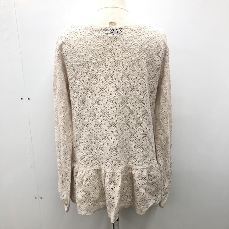 アパートバイローリーズ apart by lowrys カットソー 長袖 フラワーレース　ペプラムカットソー L レース柄 ベージュ / ベージュ /  レディース USED 古着 中古 10030927