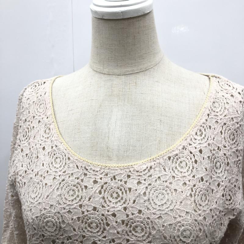 アパートバイローリーズ apart by lowrys カットソー 長袖 フラワーレース　ペプラムカットソー L レース柄 ベージュ / ベージュ /  レディース USED 古着 中古 10030927