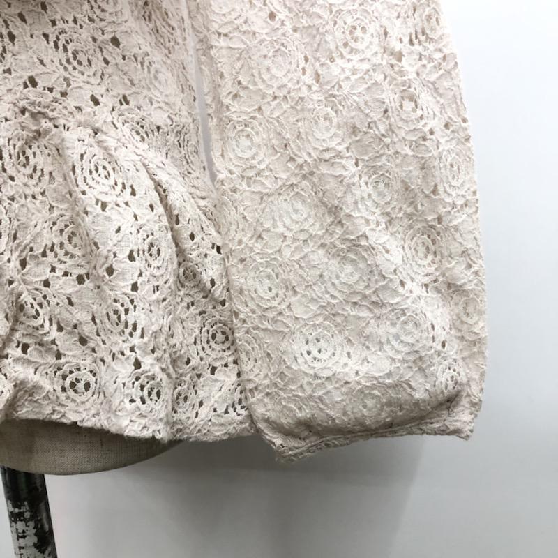 アパートバイローリーズ apart by lowrys カットソー 長袖 フラワーレース　ペプラムカットソー L レース柄 ベージュ / ベージュ /  レディース USED 古着 中古 10030927