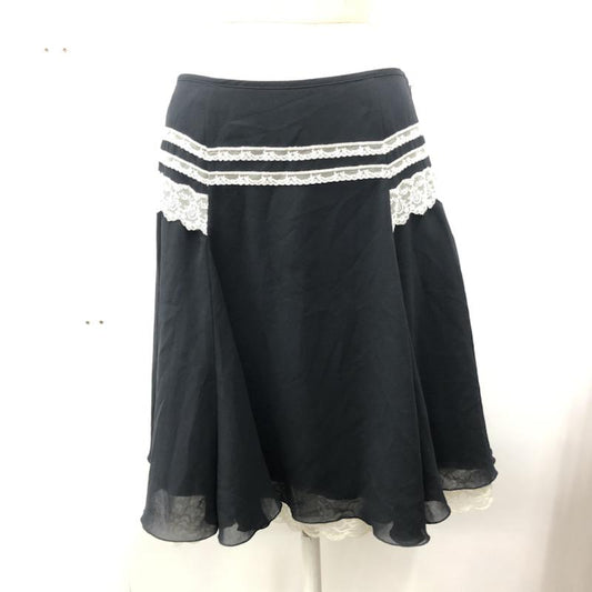 レッセパッセ LAISSE PASSE スカート ミニスカート レーススカート 38 無地 黒 / ブラック /  レディース USED 古着 中古 10030936