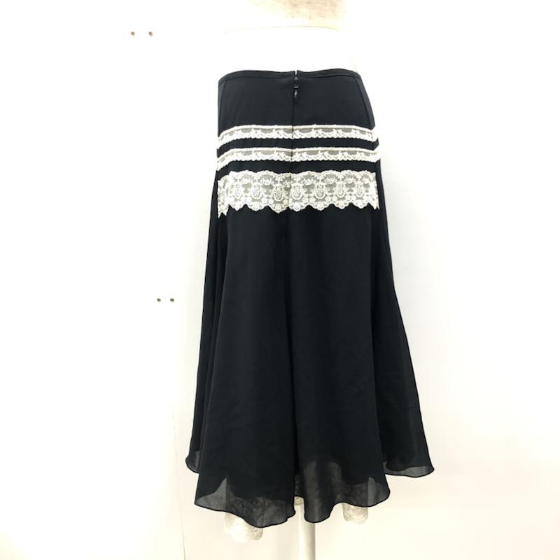 レッセパッセ LAISSE PASSE スカート ミニスカート レーススカート 38 無地 黒 / ブラック /  レディース USED 古着 中古 10030936