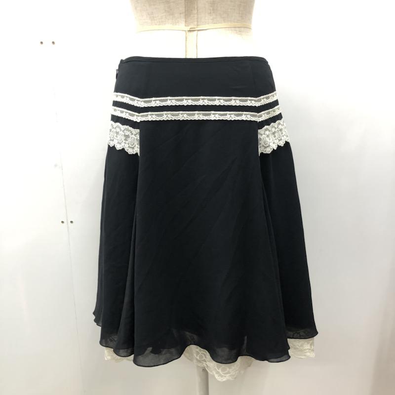 レッセパッセ LAISSE PASSE スカート ミニスカート レーススカート 38 無地 黒 / ブラック /  レディース USED 古着 中古 10030936