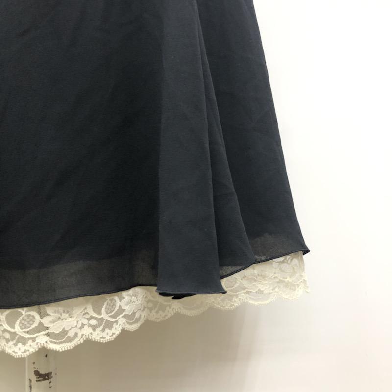 レッセパッセ LAISSE PASSE スカート ミニスカート レーススカート 38 無地 黒 / ブラック /  レディース USED 古着 中古 10030936