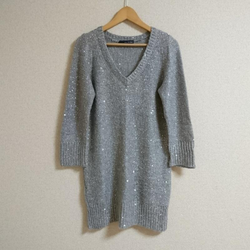 イエナスローブ IENA SLOBE ワンピース ひざ丈スカート 無地 灰 / グレー / X 銀 / シルバー /  レディース USED 古着 中古 10031035