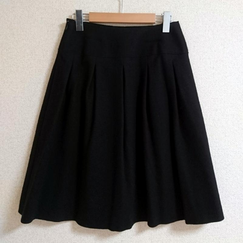 アンタイトル UNTITLED スカート ひざ丈スカート 1 無地 黒 / ブラック /  レディース USED 古着 中古 10031037