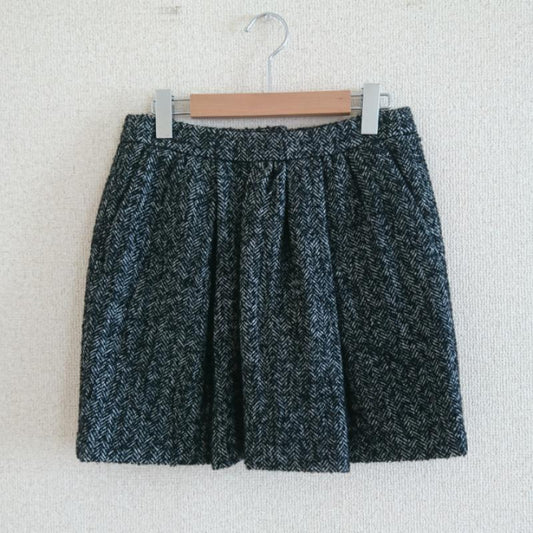レリュームジャーナルスタンダード relume Journal Standard スカート ひざ丈スカート 36 無地 黒 / ブラック / X 白 / ホワイト /  レディース USED 古着 中古 10031062