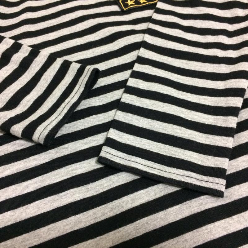 ローリーズファーム LOWRYS FARM カットソー 長袖 M ストライプ X  黒 / ブラック / X 灰 / グレー /  レディース USED 古着 中古 10031071