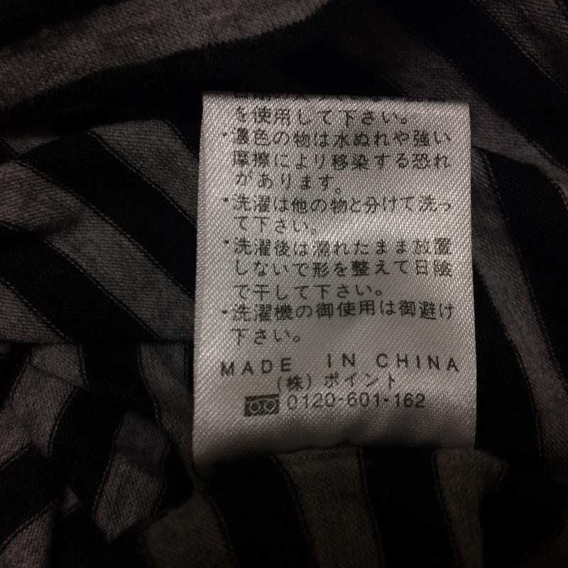 ローリーズファーム LOWRYS FARM カットソー 長袖 タートルネック M ストライプ 黒 / ブラック / X 灰 / グレー /  レディース USED 古着 中古 10031076