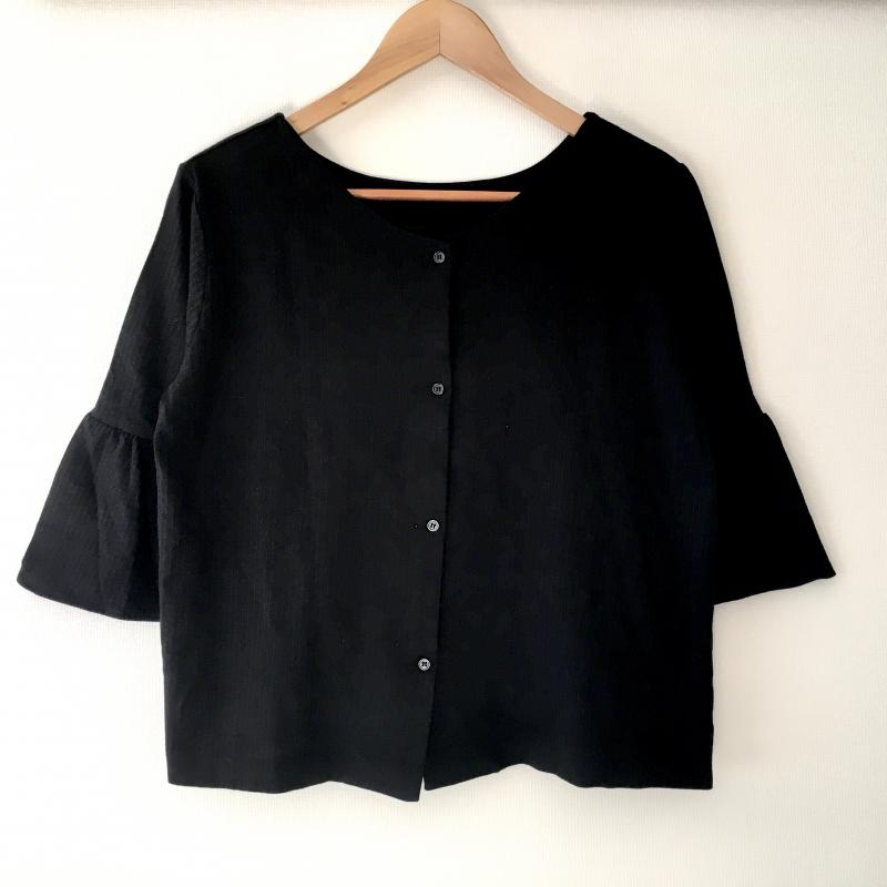 レプシィム LEPSIM カットソー 七分袖 M 無地 黒 / ブラック /  レディース USED 古着 中古 10031087