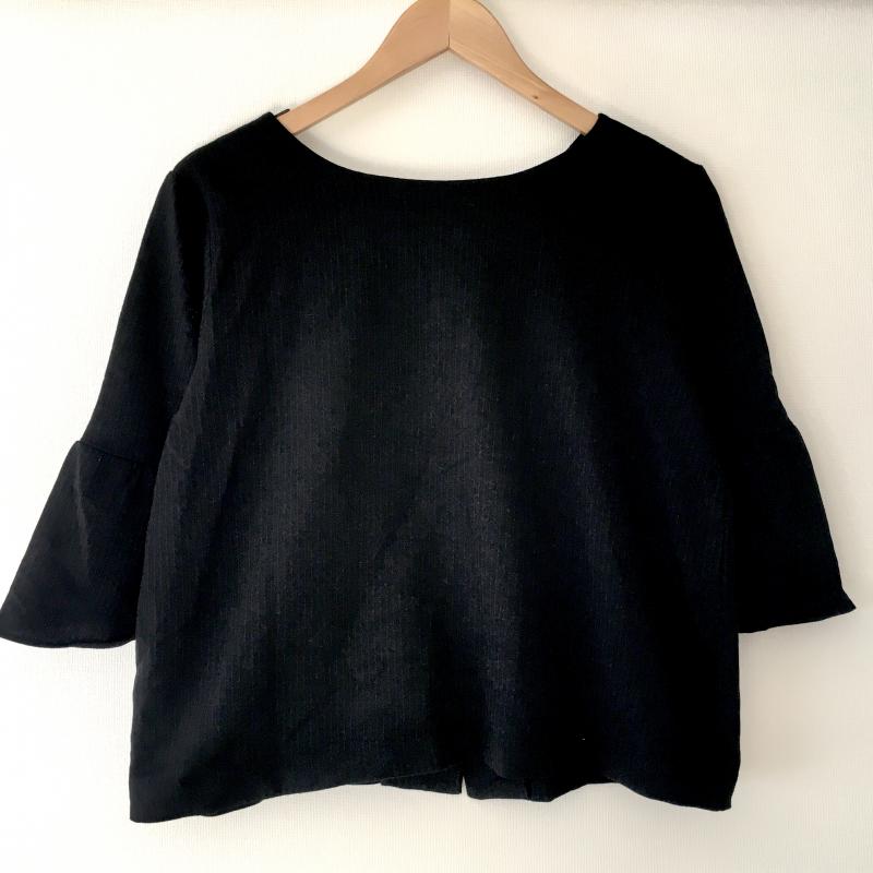 レプシィム LEPSIM カットソー 七分袖 M 無地 黒 / ブラック /  レディース USED 古着 中古 10031087