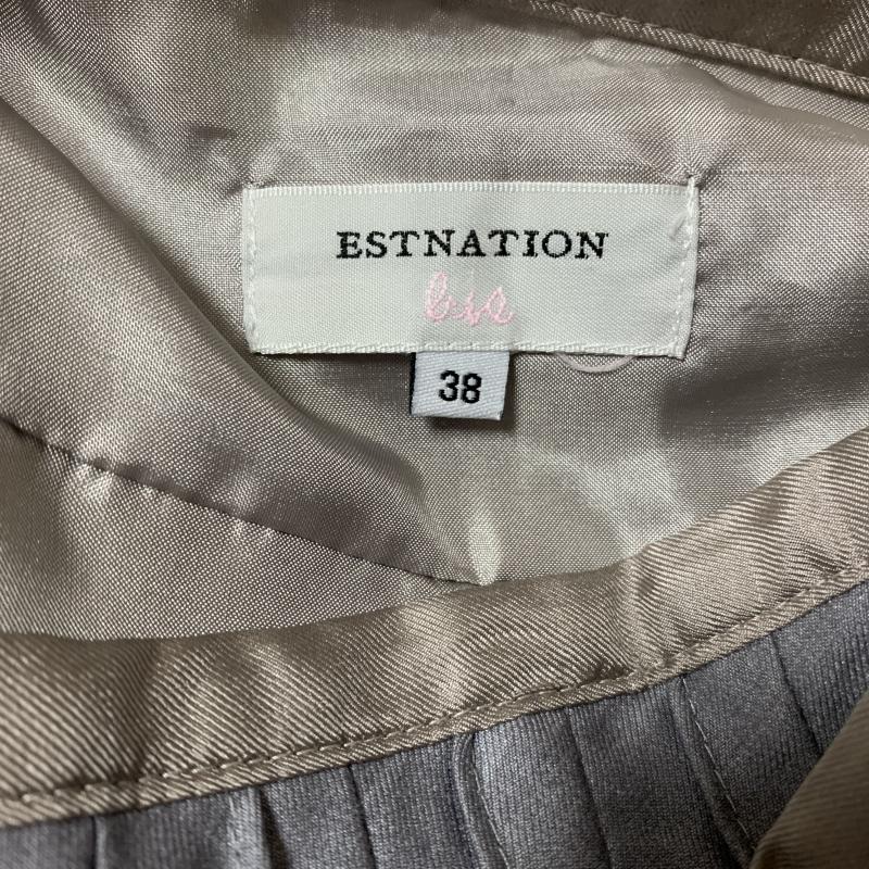 エストネーション ESTNATION スカート ひざ丈スカート 38 無地 X プリント 灰 / グレー / X ベージュ / ベージュ / X 黄 / イエロー /  レディース USED 古着 中古 10031104