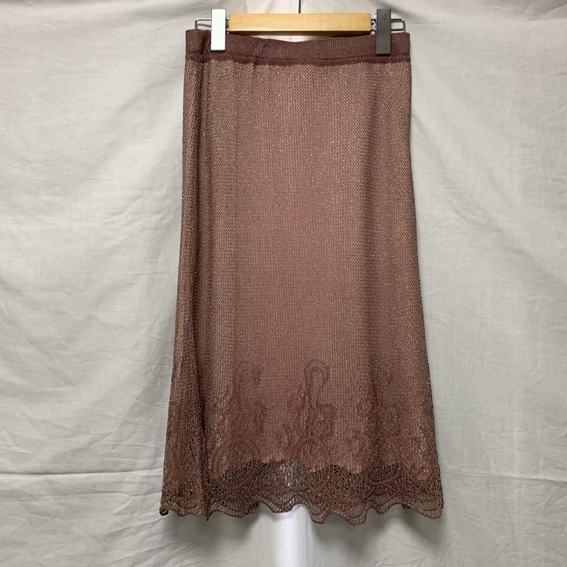 エスカーダ ESCADA スカート ひざ丈スカート 36 無地 X  桃 / ピンク / X 金 / ゴールド /  レディース USED 古着 中古 10031106