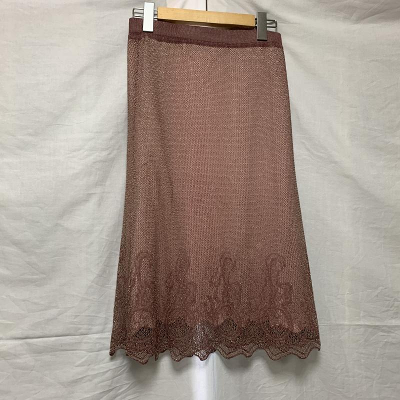 エスカーダ ESCADA スカート ひざ丈スカート 36 無地 X  桃 / ピンク / X 金 / ゴールド /  レディース USED 古着 中古 10031106