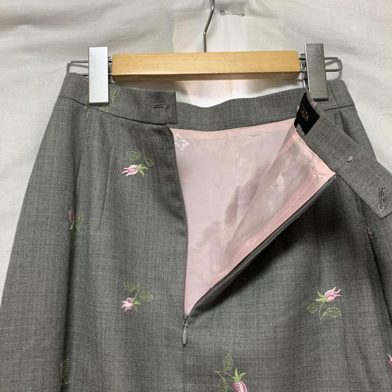 エスカーダ ESCADA スカート ひざ丈スカート 無地 X 花柄 灰 / グレー / X 桃 / ピンク / X 緑 / グリーン /  レディース USED 古着 中古 10031107