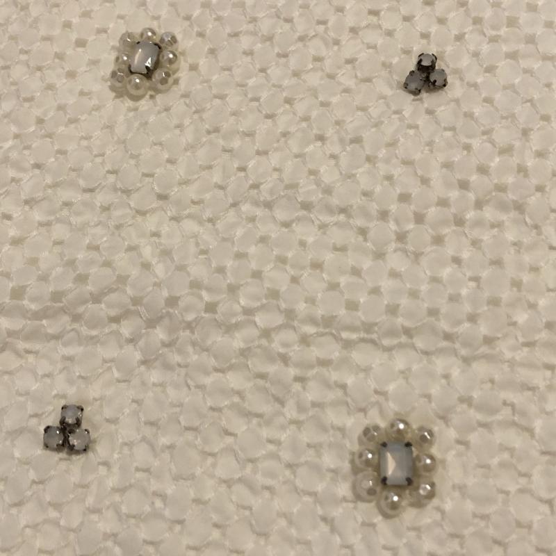 エフデ ef-de カットソー 半袖 ビジューカットソー　フリル　フレンチスリーブ 9 無地 白 / ホワイト /  レディース USED 古着 中古 10031116