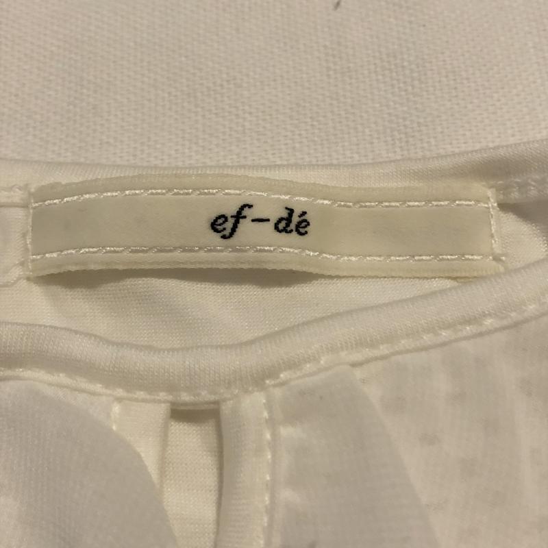 エフデ ef-de カットソー 半袖 ビジューカットソー　フリル　フレンチスリーブ 9 無地 白 / ホワイト /  レディース USED 古着 中古 10031116