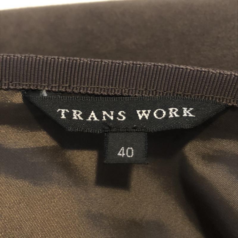 トランスワーク TRANS WORK スカート ひざ丈スカート スウェードスカート 40 無地 茶 / ブラウン /  レディース USED 古着 中古 10031125
