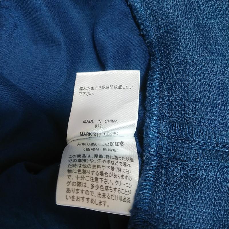 ダズリン dazzlin カットソー 半袖 裾プリーツ M チェック 紺 / ネイビー /  レディース USED 古着 中古 10031142