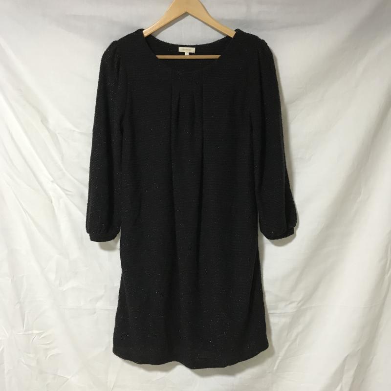 ハッシュアッシュ HusHusH ワンピース ひざ丈スカート 1 無地 黒 / ブラック /  レディース USED 古着 中古 10031232