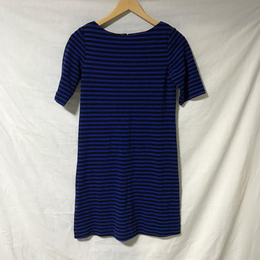 ユニクロ UNIQLO ワンピース ひざ丈スカート M ボーダー柄 黒 / ブラック / X 青 / ブルー /  レディース USED 古着 中古 10031239