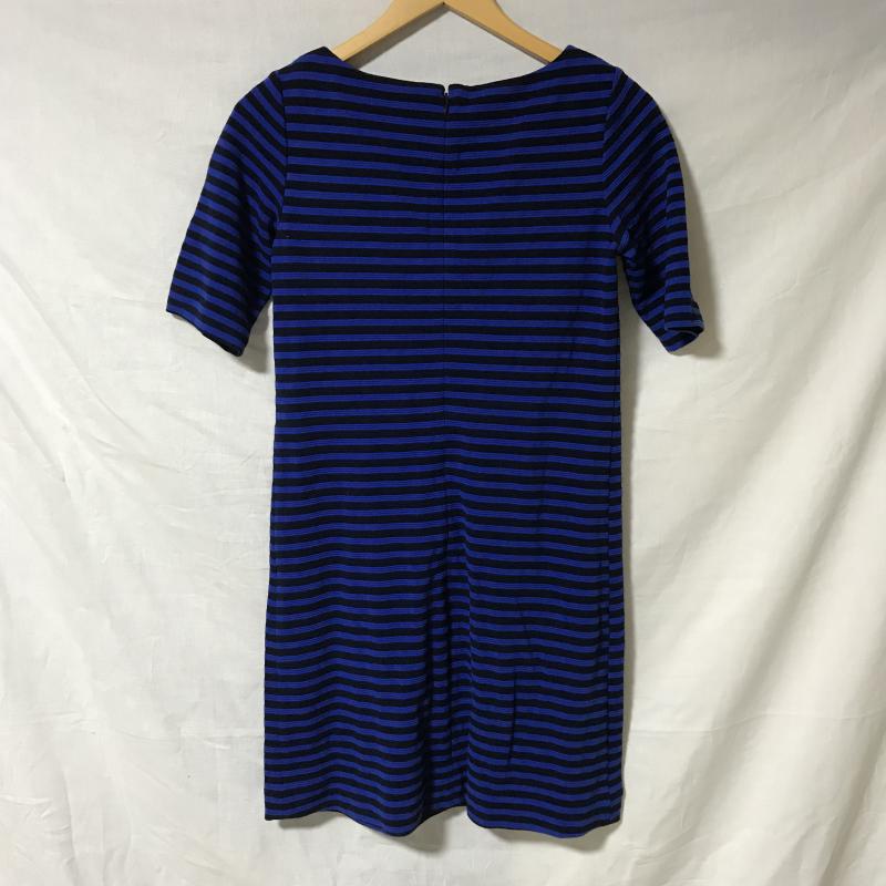 ユニクロ UNIQLO ワンピース ひざ丈スカート M ボーダー柄 黒 / ブラック / X 青 / ブルー /  レディース USED 古着 中古 10031239