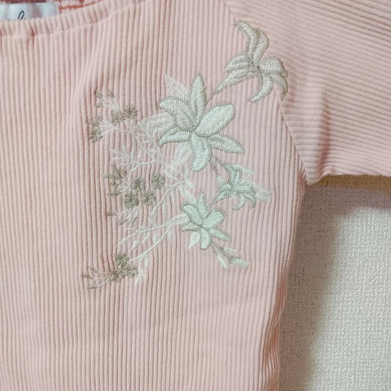 ダズリン dazzlin カットソー 七分袖 FREE 無地 X ワンポイント X 刺繍 桃 / ピンク / X 白 / ホワイト / X 緑 / グリーン /  レディース USED 古着 中古 10031273