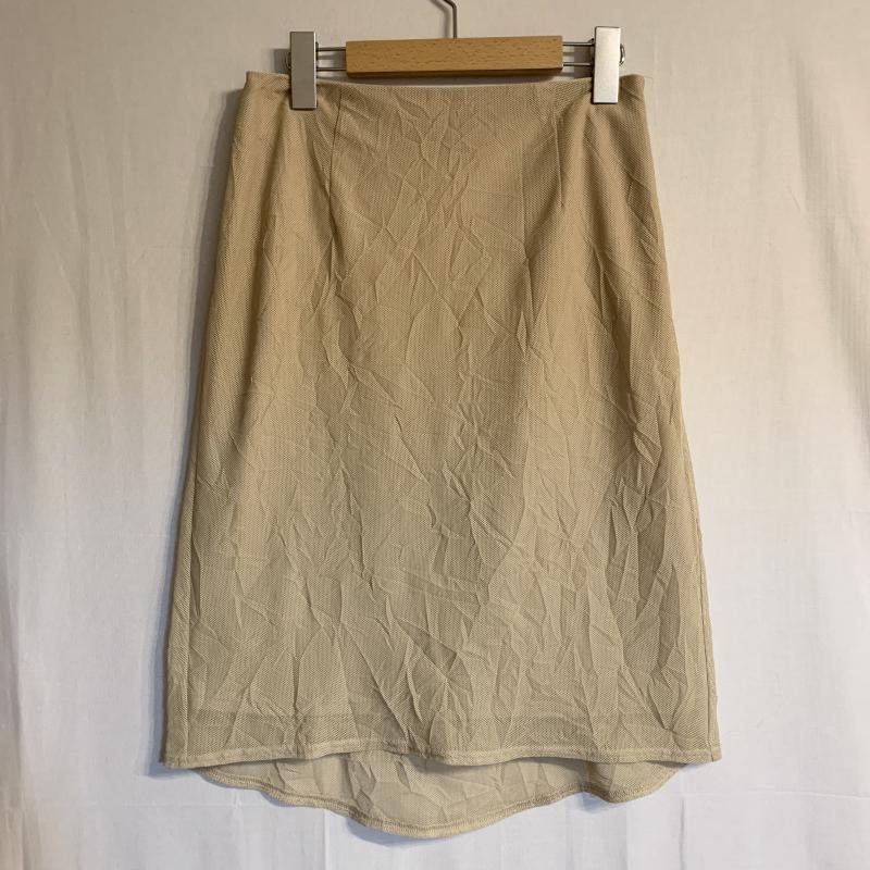アバハウスドゥウ゛ィネット Abahouse Devinette スカート ひざ丈スカート シワ加工 無地 ベージュ / ベージュ /  レディース USED 古着 中古 10031296