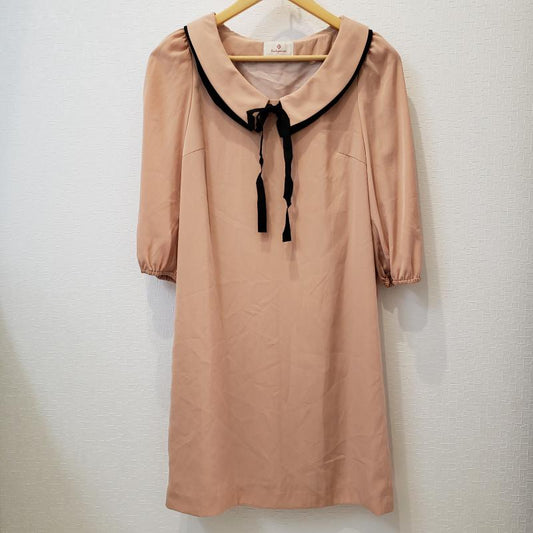 ルビーリベット Rubyrivet ワンピース ひざ丈スカート 36 無地 ベージュ / ベージュ /  レディース USED 古着 中古 10031521