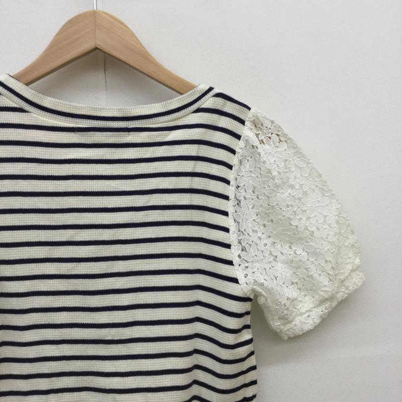 ヘザー Heather カットソー 半袖 FREE ボーダー柄 白 / ホワイト / X 紺 / ネイビー /  レディース USED 古着 中古 10031657