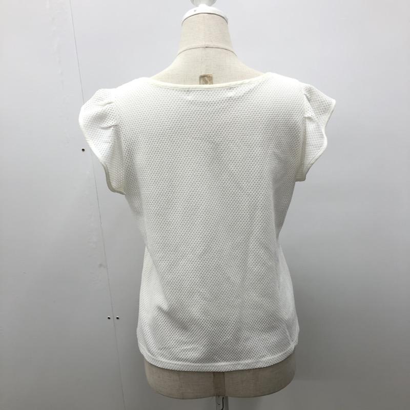 ミッシュマッシュ MISCH MASCH カットソー 半袖 ビジュー付フレンチスリーブカットソー M 無地 白 / ホワイト /  レディース USED 古着 中古 10031712