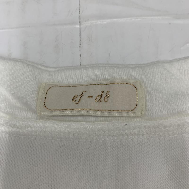 エフデ ef-de カットソー 半袖 無地 フリル レース 9 無地 白 / ホワイト /  レディース USED 古着 中古 10031823