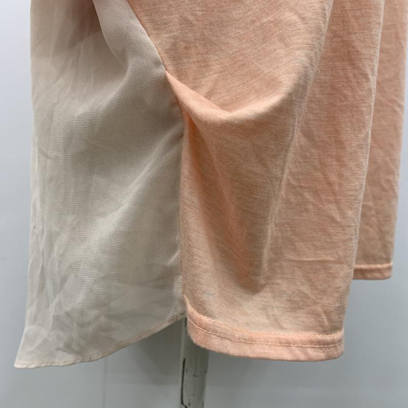 フリーズフレーズ FREE'S PHRASE カットソー 半袖 無地 M 無地 桃 / ピンク / X アイボリー / アイボリー /  レディース USED 古着 中古 10031824