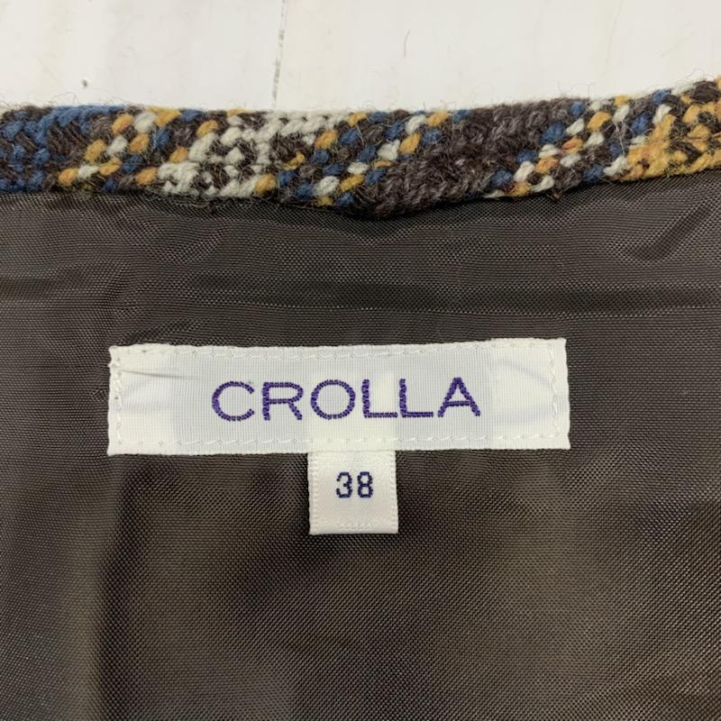 クローラ crolla スカート ひざ丈スカート タイトスカート 38  茶 / ブラウン / X 青 / ブルー / X 白 / ホワイト / X 黄 / イエロー /  レディース USED 古着 中古 10031826