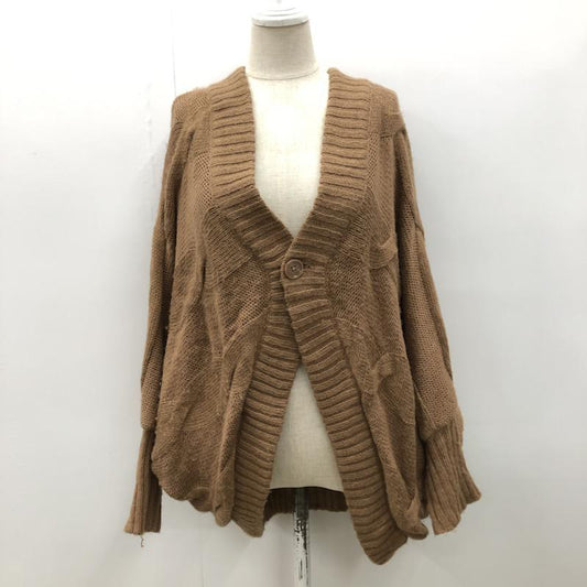 ヘザー Heather カーディガン 長袖 無地 FREE 無地 茶 / ブラウン /  レディース USED 古着 中古 10031883