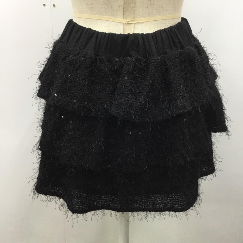 ラボラトリーワーク laboratory work スカート ミニスカート M 無地 黒 / ブラック /  レディース USED 古着 中古 10032043