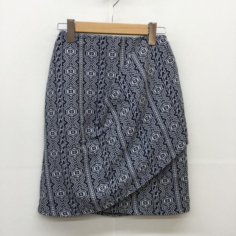 サニーレーベル Sonny Label スカート ミニスカート FREE 幾何柄 白 / ホワイト / X 紺 / ネイビー /  レディース USED 古着 中古 10032072