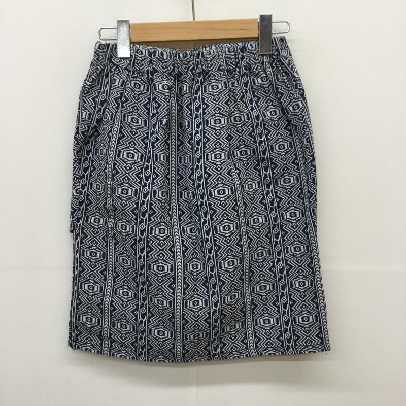 サニーレーベル Sonny Label スカート ミニスカート FREE 幾何柄 白 / ホワイト / X 紺 / ネイビー /  レディース USED 古着 中古 10032072