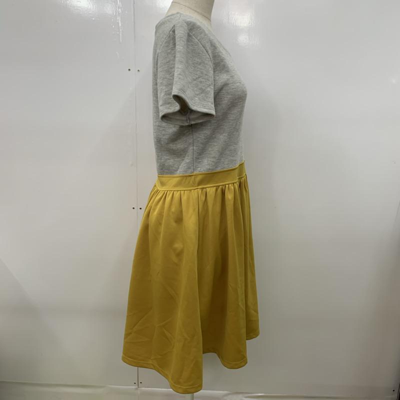 グリーンレーベルリラクシング green label relaxing ワンピース ミニスカート 半袖 無地 灰 / グレー /  レディース USED 古着 中古 10032112