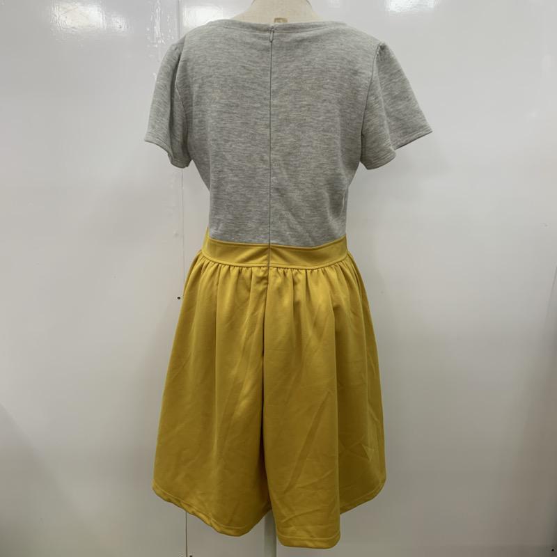 グリーンレーベルリラクシング green label relaxing ワンピース ミニスカート 半袖 無地 灰 / グレー /  レディース USED 古着 中古 10032112
