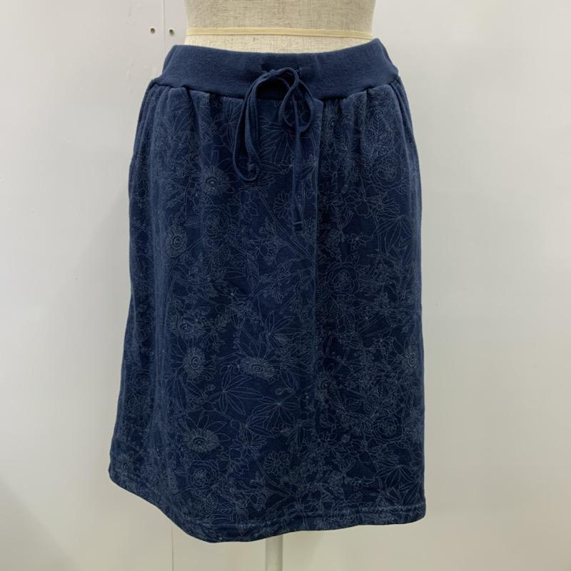 ニコアンド niko and... スカート ひざ丈スカート 台形スカート 花柄 花柄 紺 / ネイビー /  レディース USED 古着 中古 10032147