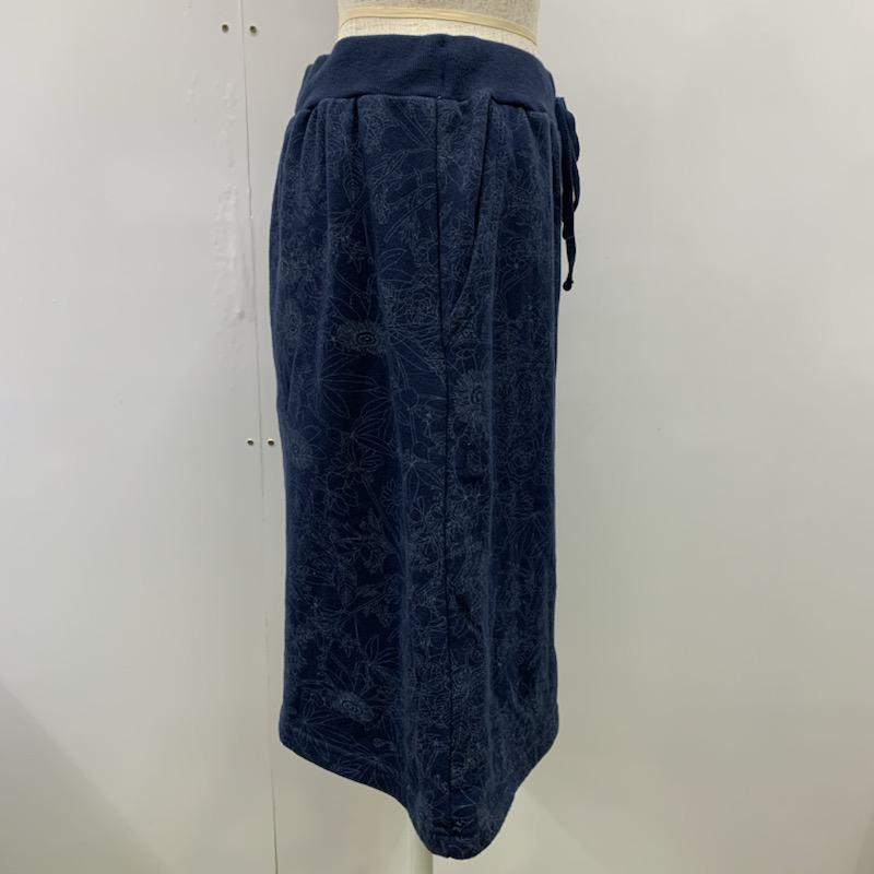 ニコアンド niko and... スカート ひざ丈スカート 台形スカート 花柄 花柄 紺 / ネイビー /  レディース USED 古着 中古 10032147