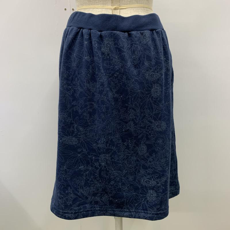 ニコアンド niko and... スカート ひざ丈スカート 台形スカート 花柄 花柄 紺 / ネイビー /  レディース USED 古着 中古 10032147