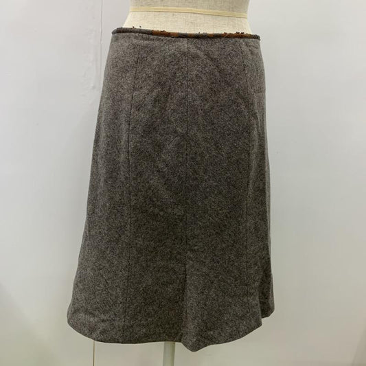 アンタイトル UNTITLED スカート ひざ丈スカート Aラインスカート 無地 3 無地 茶 / ブラウン /  レディース USED 古着 中古 10032148