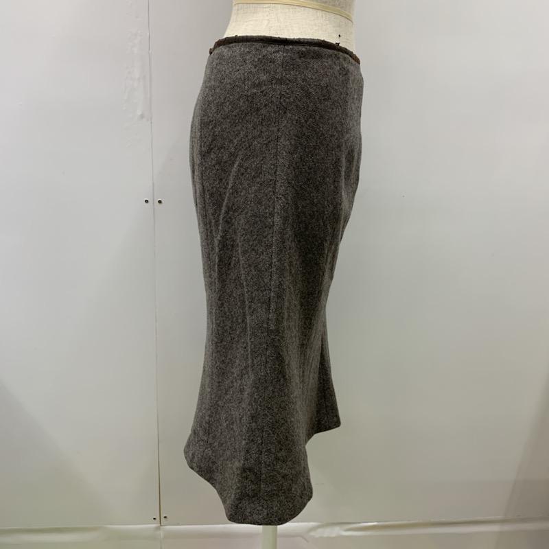 アンタイトル UNTITLED スカート ひざ丈スカート Aラインスカート 無地 3 無地 茶 / ブラウン /  レディース USED 古着 中古 10032148