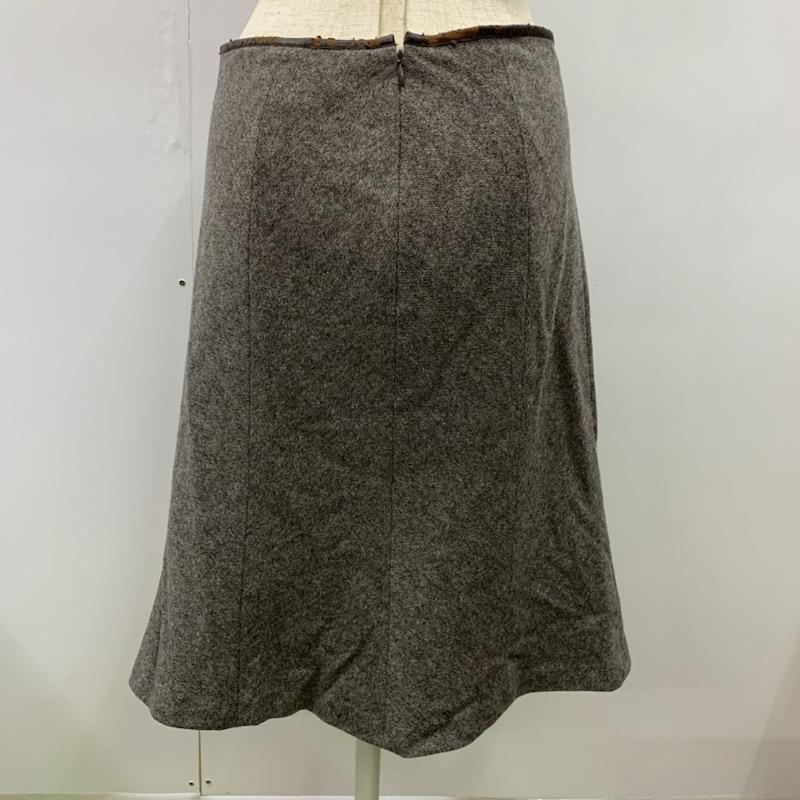 アンタイトル UNTITLED スカート ひざ丈スカート Aラインスカート 無地 3 無地 茶 / ブラウン /  レディース USED 古着 中古 10032148