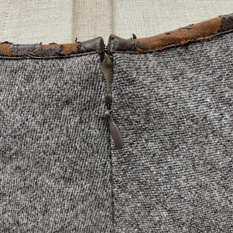 アンタイトル UNTITLED スカート ひざ丈スカート Aラインスカート 無地 3 無地 茶 / ブラウン /  レディース USED 古着 中古 10032148