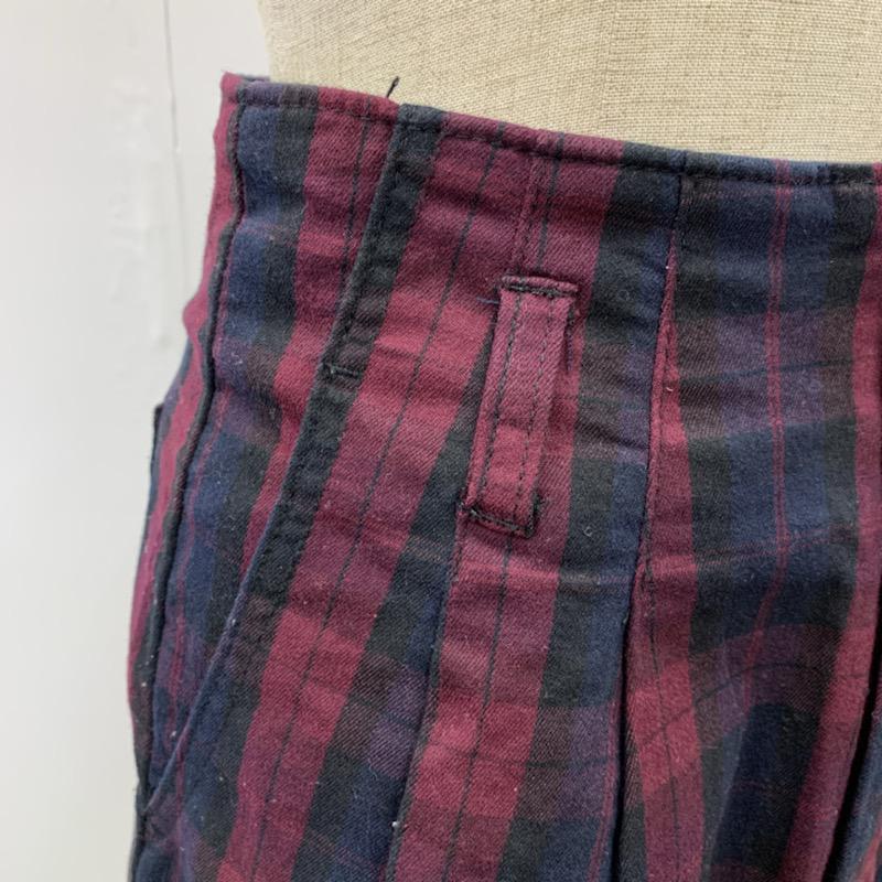 ヘザー Heather スカート ひざ丈スカート 台形スカート チェック M チェック 黒 / ブラック / X えんじ / ワインレッド /  レディース USED 古着 中古 10032149