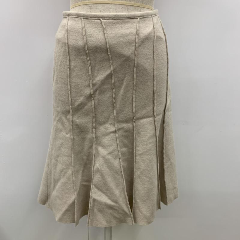 アンタイトル UNTITLED スカート ひざ丈スカート プリーツスカート 無地 0 無地 ベージュ / ベージュ /  レディース USED 古着 中古 10032160