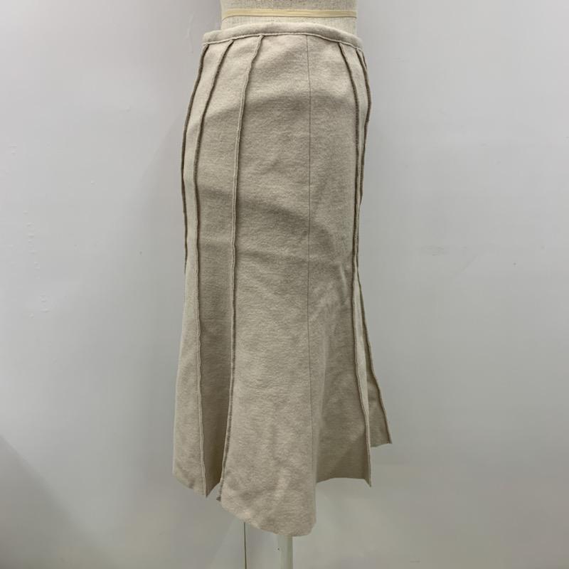 アンタイトル UNTITLED スカート ひざ丈スカート プリーツスカート 無地 0 無地 ベージュ / ベージュ /  レディース USED 古着 中古 10032160